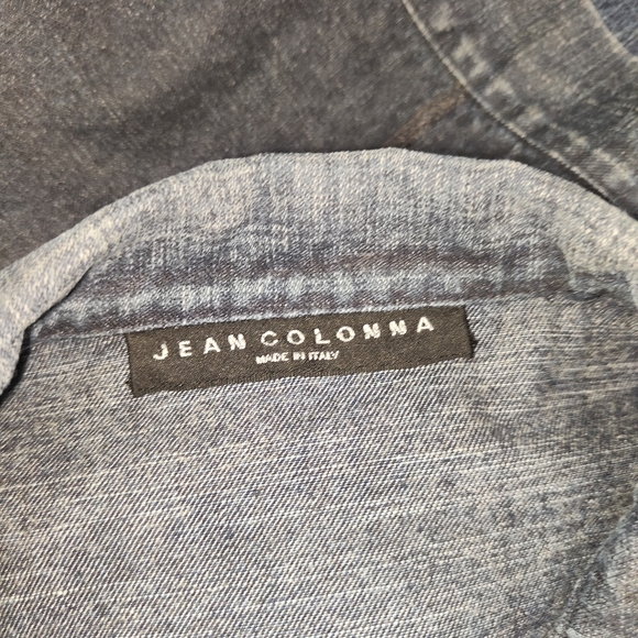 Jean Colonna Blue Jacket Denim Size Medium Full Zip - Picture 9 of 11